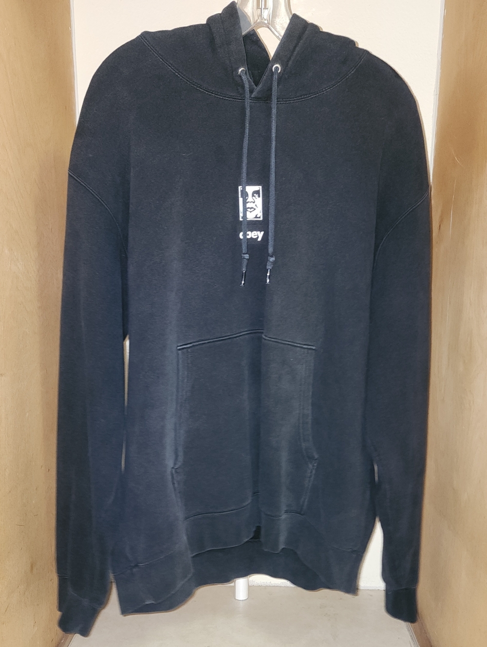 Obey Black Hoodie with Mini Box Logo